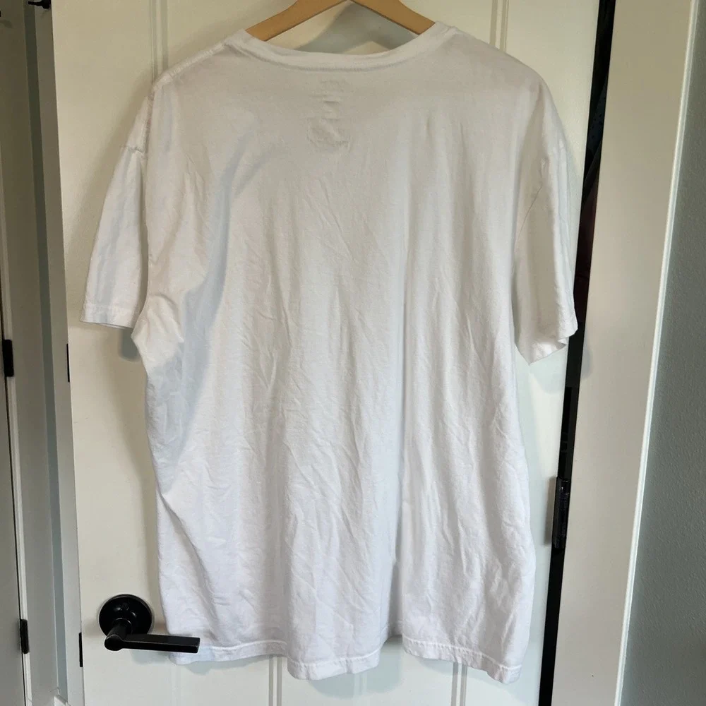 Polo Ralph Lauren Shirt Mens XL White Crew Neck Short Sleeve Blue Logo Tee Top